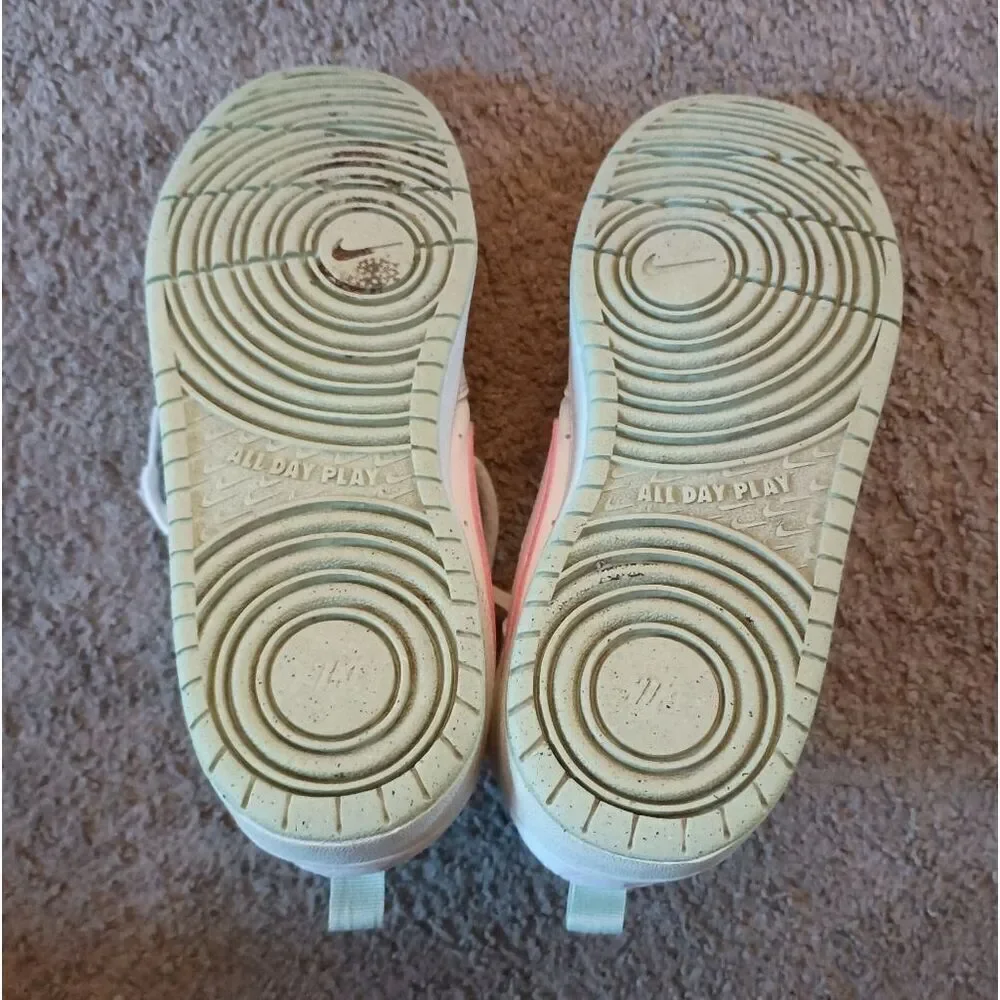 Nike Court Borough Mid 2 (GS) Girls White/Pink CD7782 111 Size 5Y PRE-OWNED